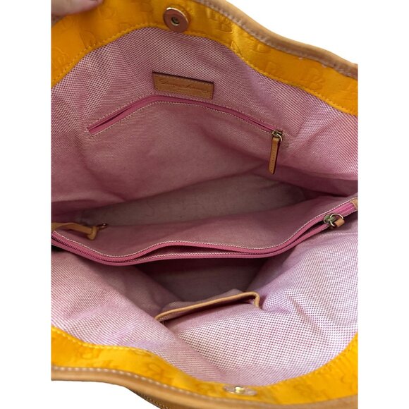 DOONEY & BOURKE Marigold Yellow Logo Double Handle Tote Bag - Picture 10 of 13